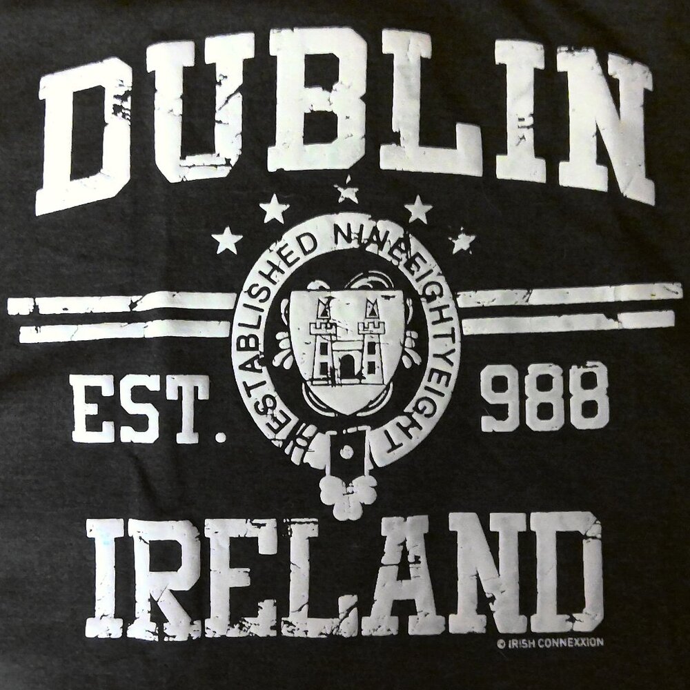 Irish Connexxion Dublin Ireland Top Tee Shirt Black Authentic  EUC!  Sz XS